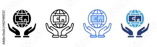 Diversity icon sheet multiple style collection