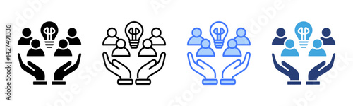 Workplace Culture icon sheet multiple style collection