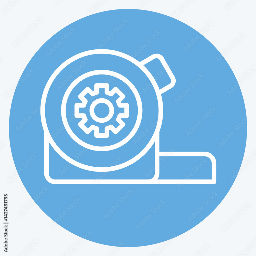 Icon Measure Tape. related to Repair Tools symbol. blue eyes style. design editable Icon Measure Tape. related to Repair Tools symbol. blue eyes style. design editable