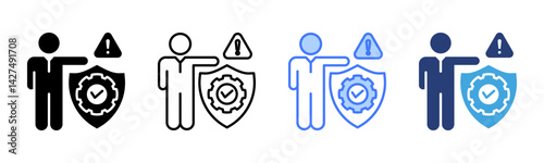 Workplace Safety icon sheet multiple style collection