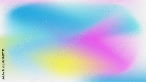Blurry background of blue, yellow, and pink suitable for abstract designs, presentations, web banners, and social media graphics. Eye catching colors.
