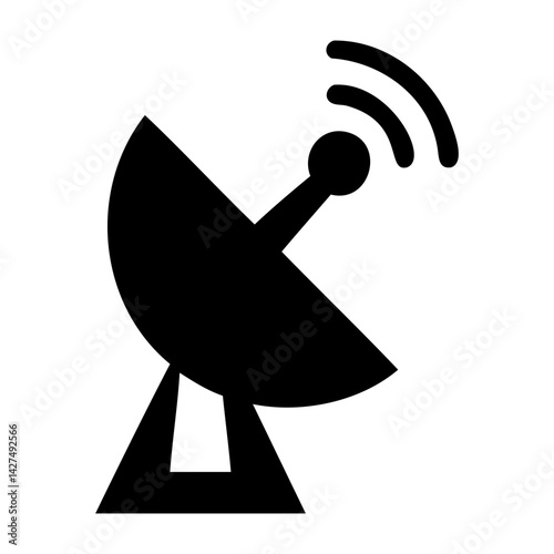 satellite dish antenna icon vector illustration on transparent background and PNG