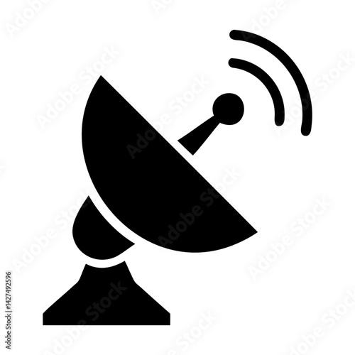 satellite dish antenna icon vector illustration on transparent background and PNG