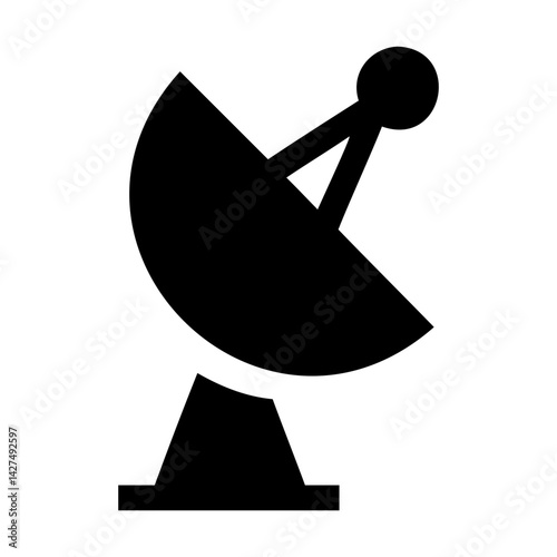 Satellite Dish antenna icon silhouette vector illustration on transparent background