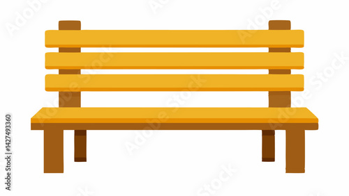 Isolated wooden Bench Furniture vector illustration, on white background.