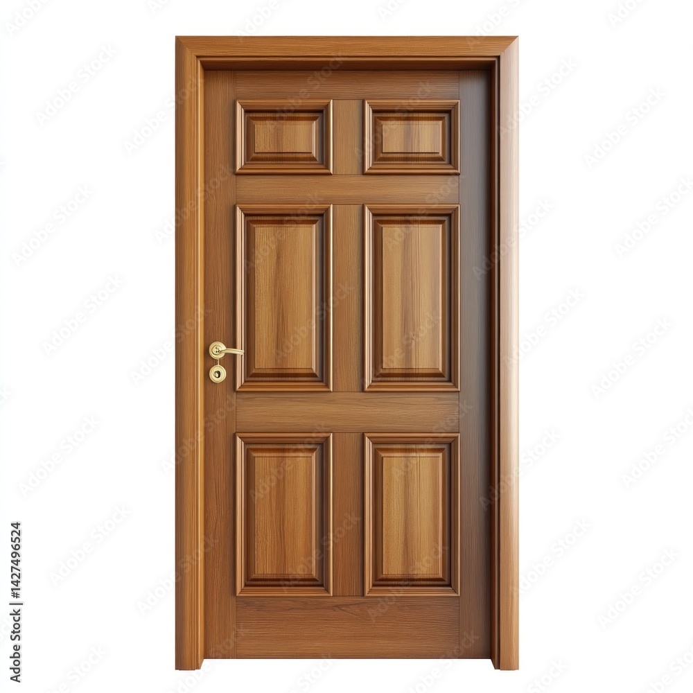 Wooden entry door with panel design Wooden entry door with panel design