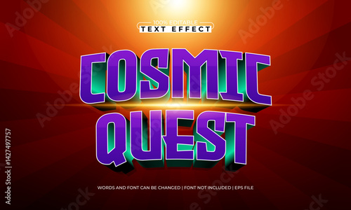 cosmic quest editable text effect with a galaxy and cosmic text style
