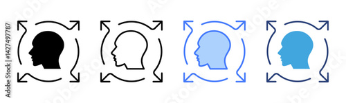 Flexibility icon sheet multiple style collection