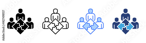 Team Building icon sheet multiple style collection