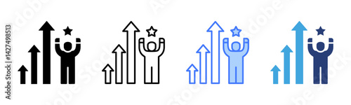 Personal Growth icon sheet multiple style collection