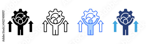 Self Improvement icon sheet multiple style collection
