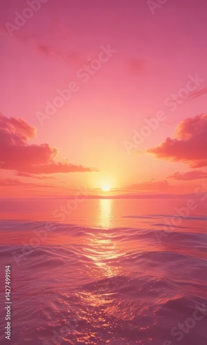 Abstract swirling sunset, vibrant pink & orange tones  Enchanting horizon, dreamy atmosphere ,  gradient,  awe-inspiring,  nebula