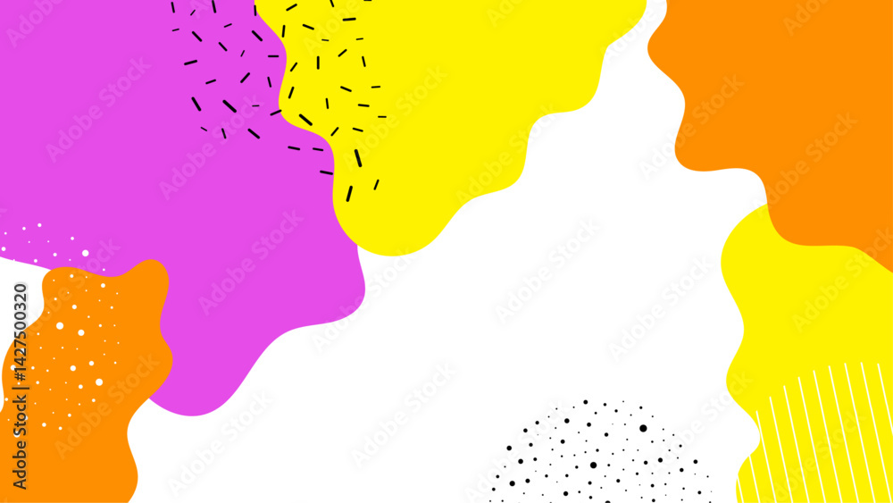 Abstract colorful shapes with black dots and lines, perfect for backgrounds, design projects, web graphics, and modern artistic presentations.