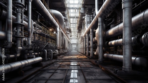 Industrial Complex: A Labyrinth of Pipes and Catwalks