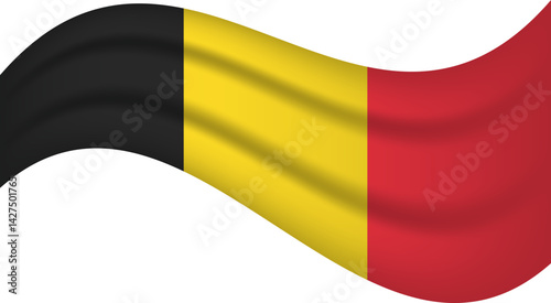 Belgium wavy flag, waving flag vector illustration