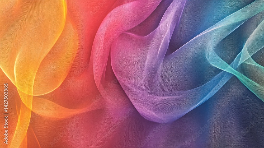 Obraz premium Vibrant spectrum of flowing, translucent fabrics.