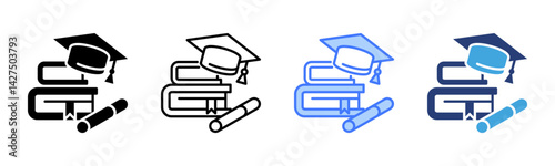 Education icon sheet multiple style collection