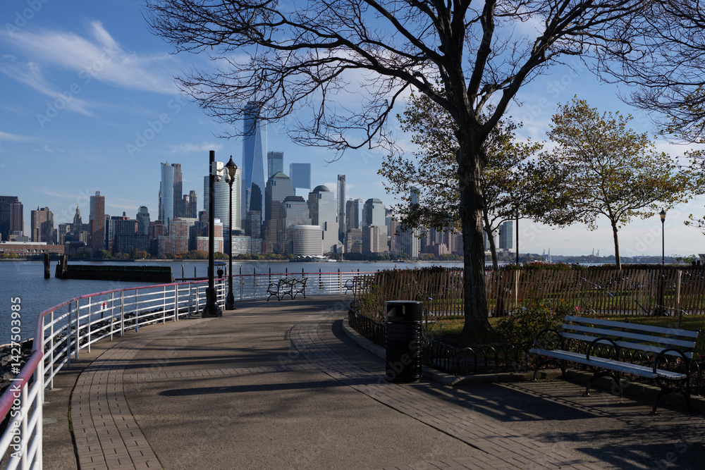 New York City. Manhattan downtown skyline skyscrapers. New York City skyline, cityscape of Manhattan in USA.