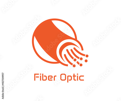 Fiber optic cable logo icon design illustration