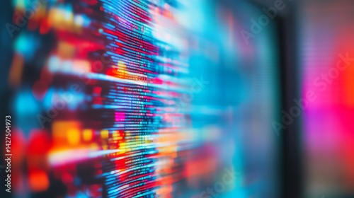 Abstract Data Stream Visualization Showing Colorful Digital Information Flow Concept