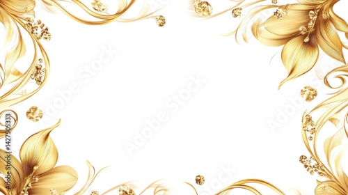 Wallpaper Mural Gold floral frame design Torontodigital.ca