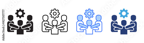 Collaboration icon sheet multiple style collection