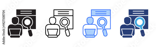 Job Search icon sheet multiple style collection
