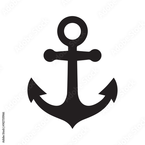 A anchor icon silhouette on white background Vector Design. 