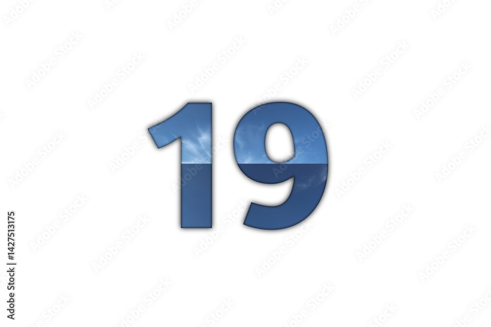 Number Nineteen Sky and Sea Design Graphic Number Nineteen Sky and Sea Design Graphic