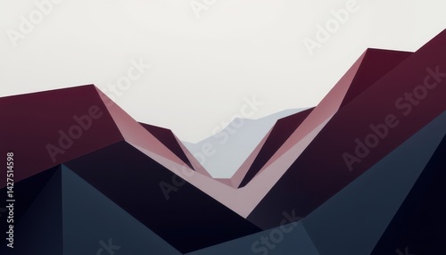 Abstract mountain landscape design conceptual art digital environment minimalist style ethical algorithm inspiration