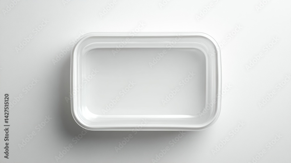 Empty rectangular white food container Empty rectangular white food container