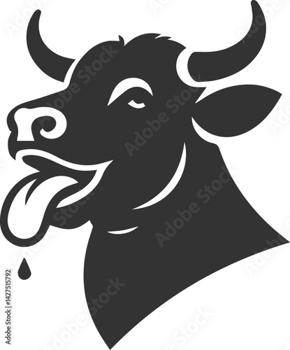 Silhouette of a cow head