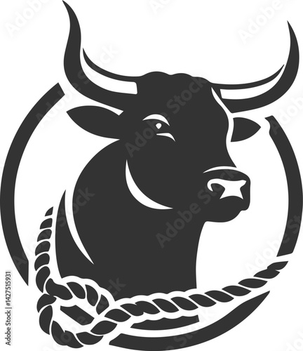 Silhouette of a cow head