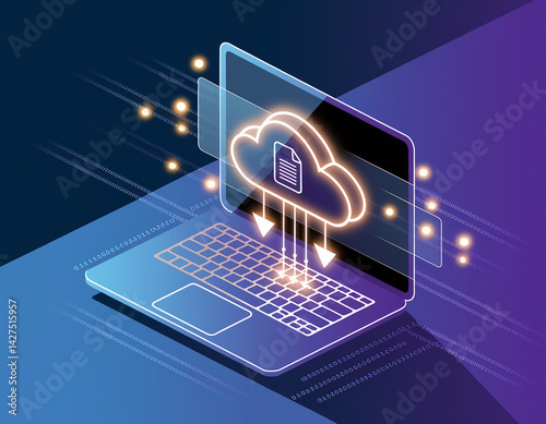 Cloud Computing Data Transfer on Laptop