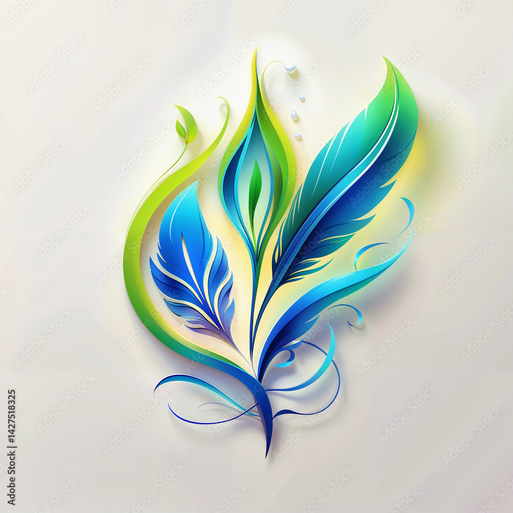Healing Energy: Colorful Feather Flow Representing Breath, Nature, and Recovery on No Smoking Day Healing Energy: Colorful Feather Flow Representing Breath, Nature, and Recovery on No Smoking Day