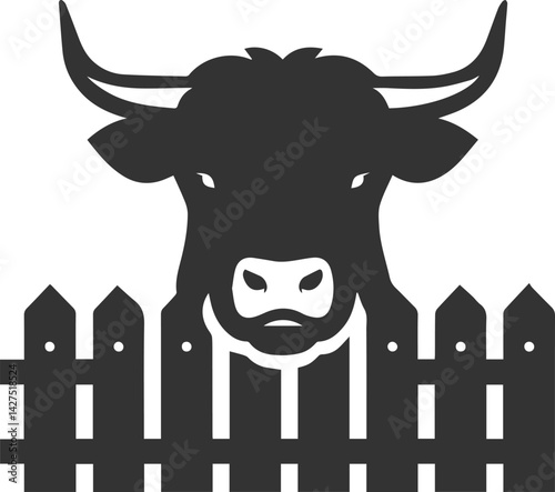 Silhouette of a cow head