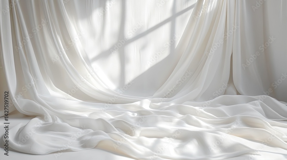 Elegant drapery art display studio setting still life photography soft light minimalist design Elegant drapery art display studio setting still life photography soft light minimalist design