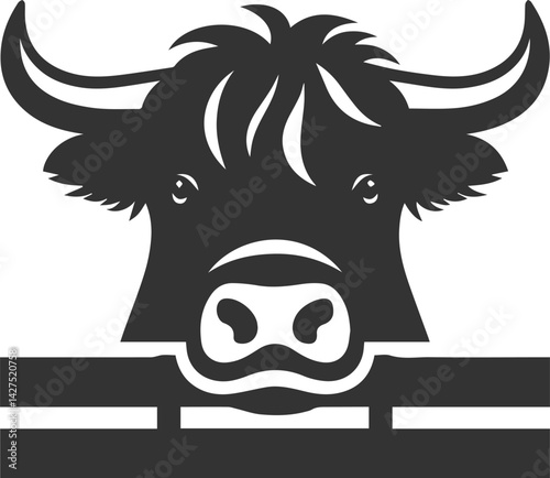 Silhouette of a cow head