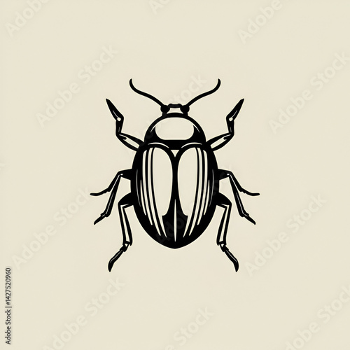 Dung Beetles Outline Icon, Vector illustration