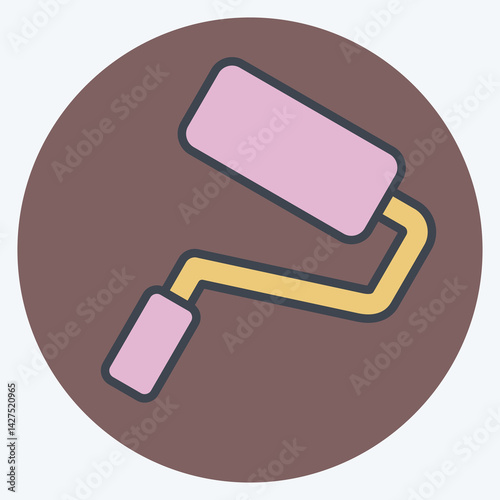 Icon Paint Roller. related to Repair Tools symbol. color mate style. design editable