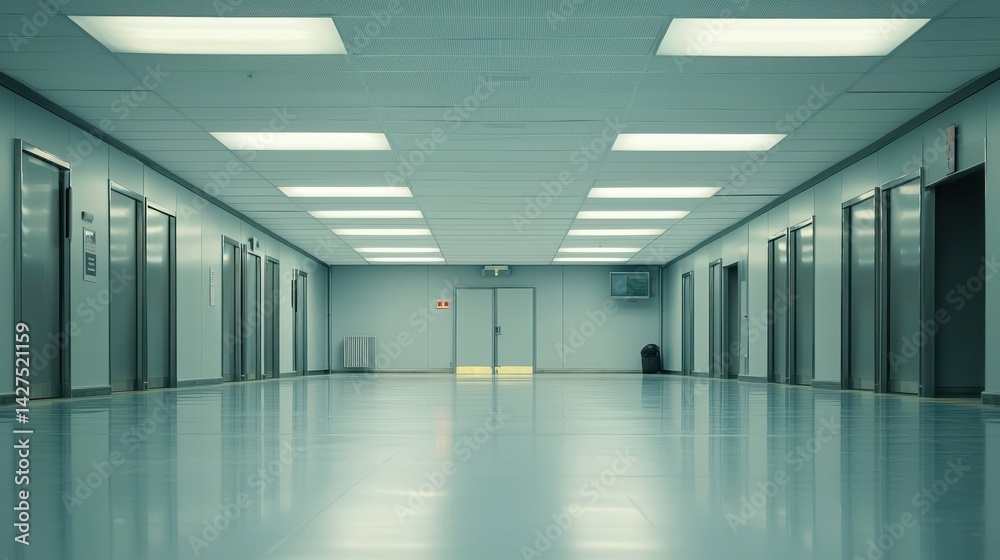 A serene airport background with empty gates and quiet atmosphere A serene airport background with empty gates and quiet atmosphere