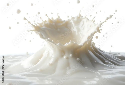 Milk Splash: Creamy White Liquid in Dynamic Motion