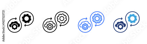 Devops icon sheet multiple style collection