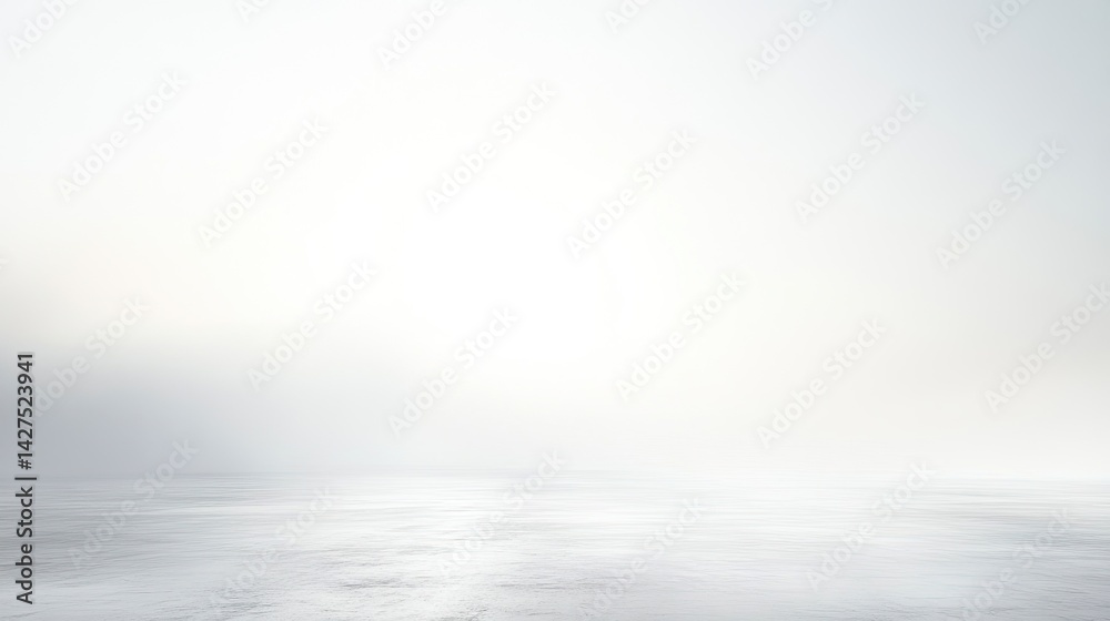 Obraz premium Serene light reflection vast horizon minimalist art pure white background tranquil atmosphere