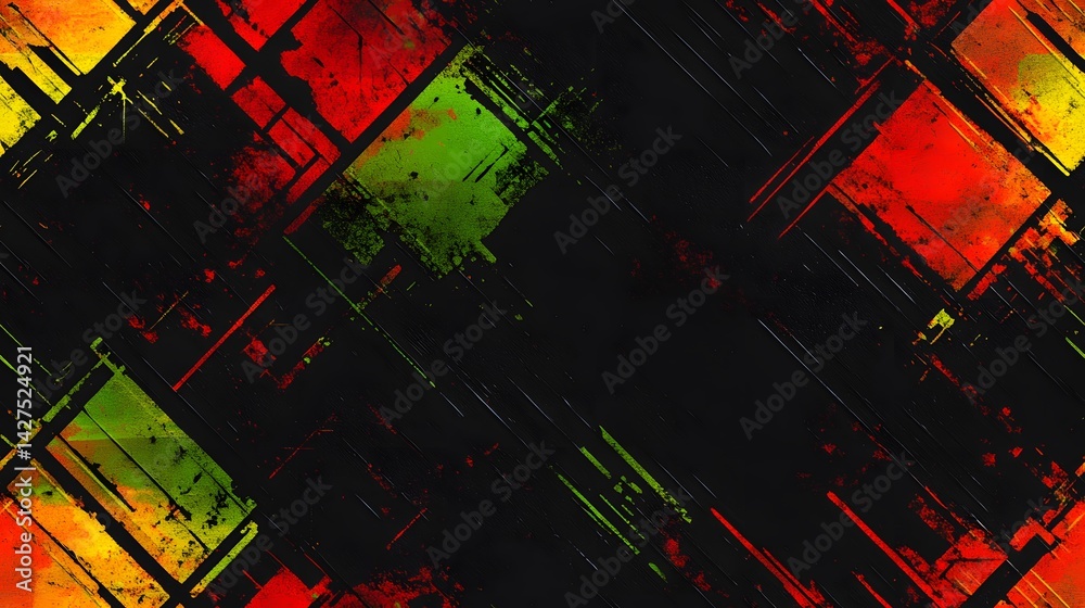 Obraz premium Vibrant, overlapping geometric shapes create a bold abstract pattern.