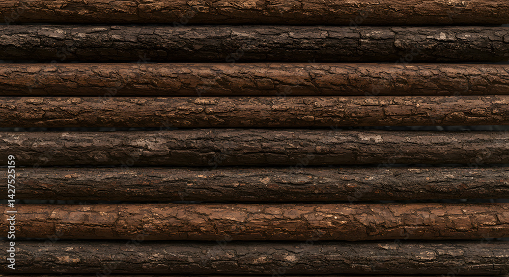 Obraz premium Wooden Log Wall Texture