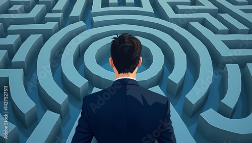 Obraz na płótnie Businessman Facing a Complex Maze w salonie