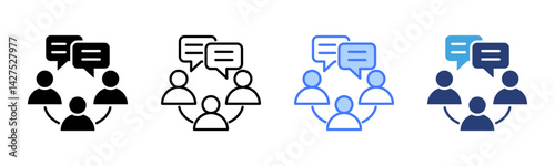 Team Communication icon sheet multiple style collection