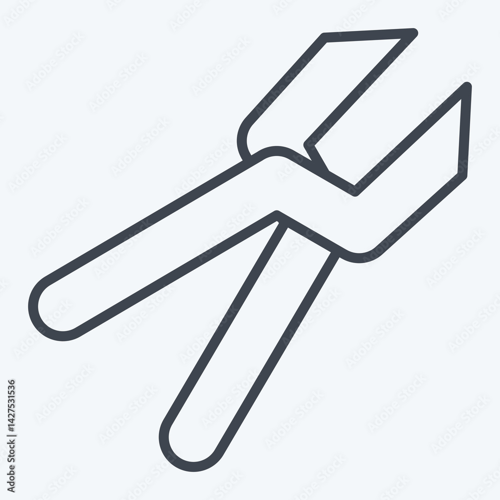 Fototapeta premium Icon Zinc Scissors. related to Repair Tools symbol. line style. design editable