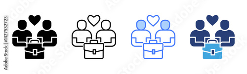 Interpersonal Skills icon sheet multiple style collection